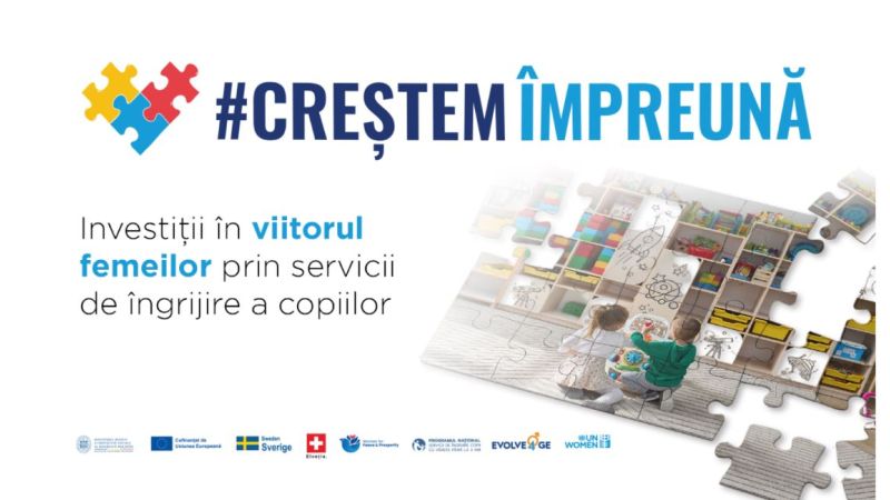 UN Women Moldova lansează campania #CreștemÎmpreună, o inițiativă care are ca scop să crească gradul de conștientizare și să promoveze dezvoltarea și implementarea serviciilor de îngrijire prietenoase copiilor cu vârsta între 0 și 3 ani.