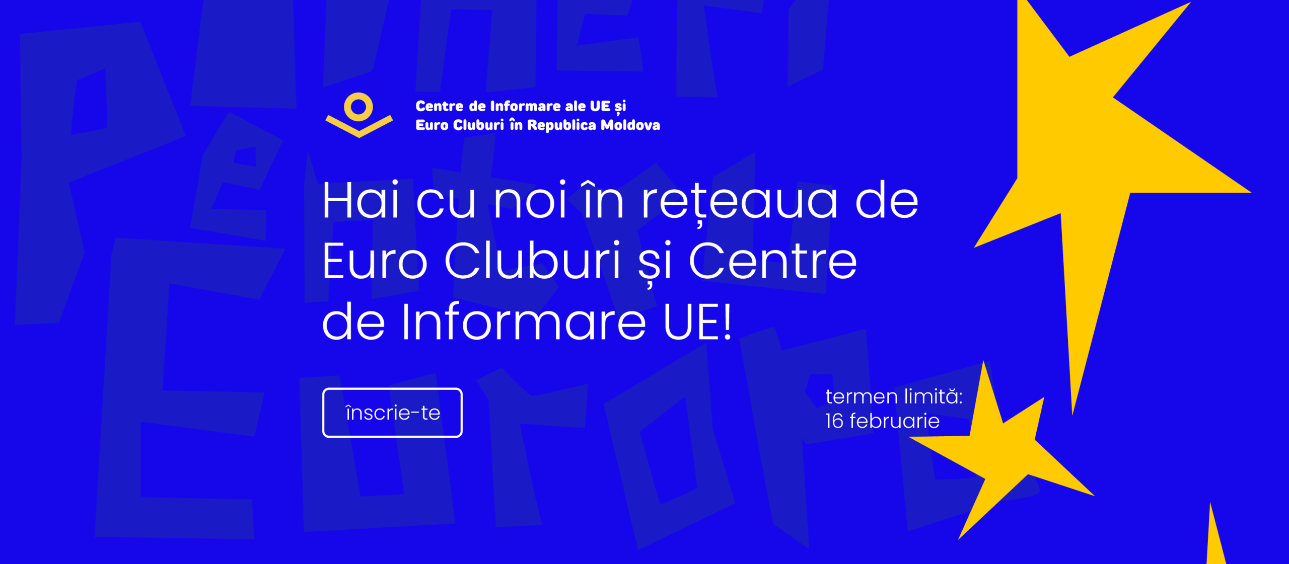 Ai 14+ ani, ești elev/ă, student/ă în Moldova și rezonezi cu valorile europene? Te invităm să te alături rețelei de Euro Cluburi și Centre de Informare UE.