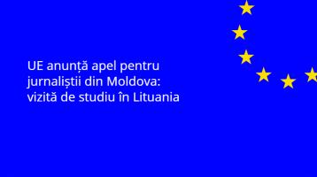 Delegația Uniunii Europene în Republica Moldova organizează o vizită de studiu în Lituania, destinată jurnaliștilor din Republica Moldova, în perioada 8 – 12 iulie 2025. Candidații interesați să participe la vizita de studiu sunt invitați să își depună dosarele online, până pe 4 iunie 2025.