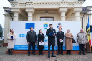 Municipality of Edineț, 06 December 2023. Modernised, digitised public services based on environmentally friendly technologies were inaugurated today in the municipality of Edineț.