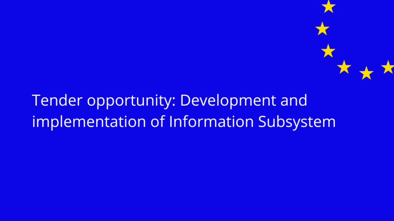 Tender opportunity is announced: Development and implementation of Information Subsystem "State Register of Veterinary Medicine Products”