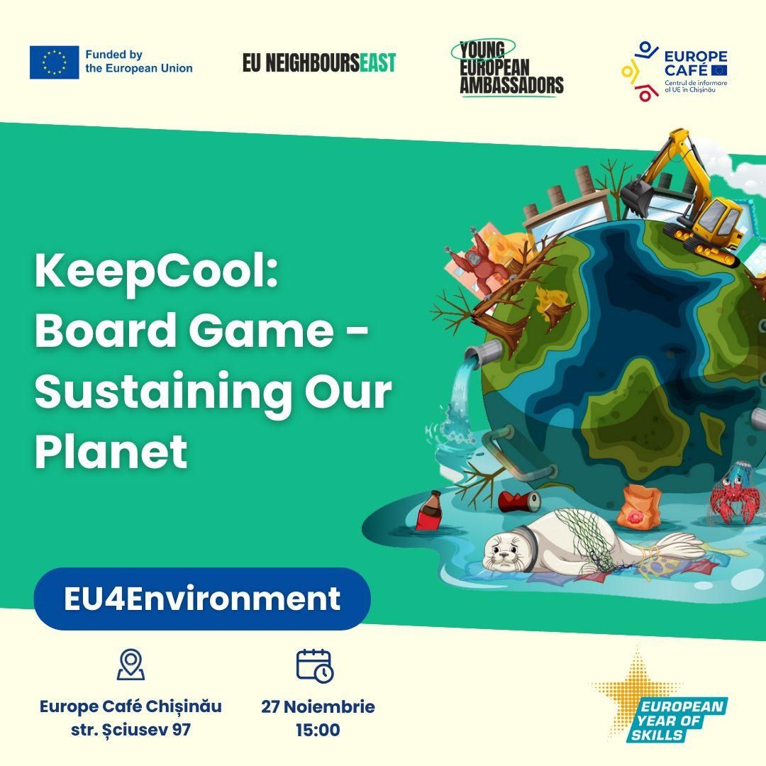 Descoperă cum poți contribui la sustenabilitatea planetei într-un mod interactiv și distractiv! „Keep Cool: Board Game - Sustaining Our Planet” este o experiență captivantă, organizată de Tinerii Ambasadori Europeni,