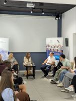 A new thematic information session for interns of the two parallel programmes, was held today at Europe Café, as part of the capacity-building activities of the EU-supported Internship Programme.