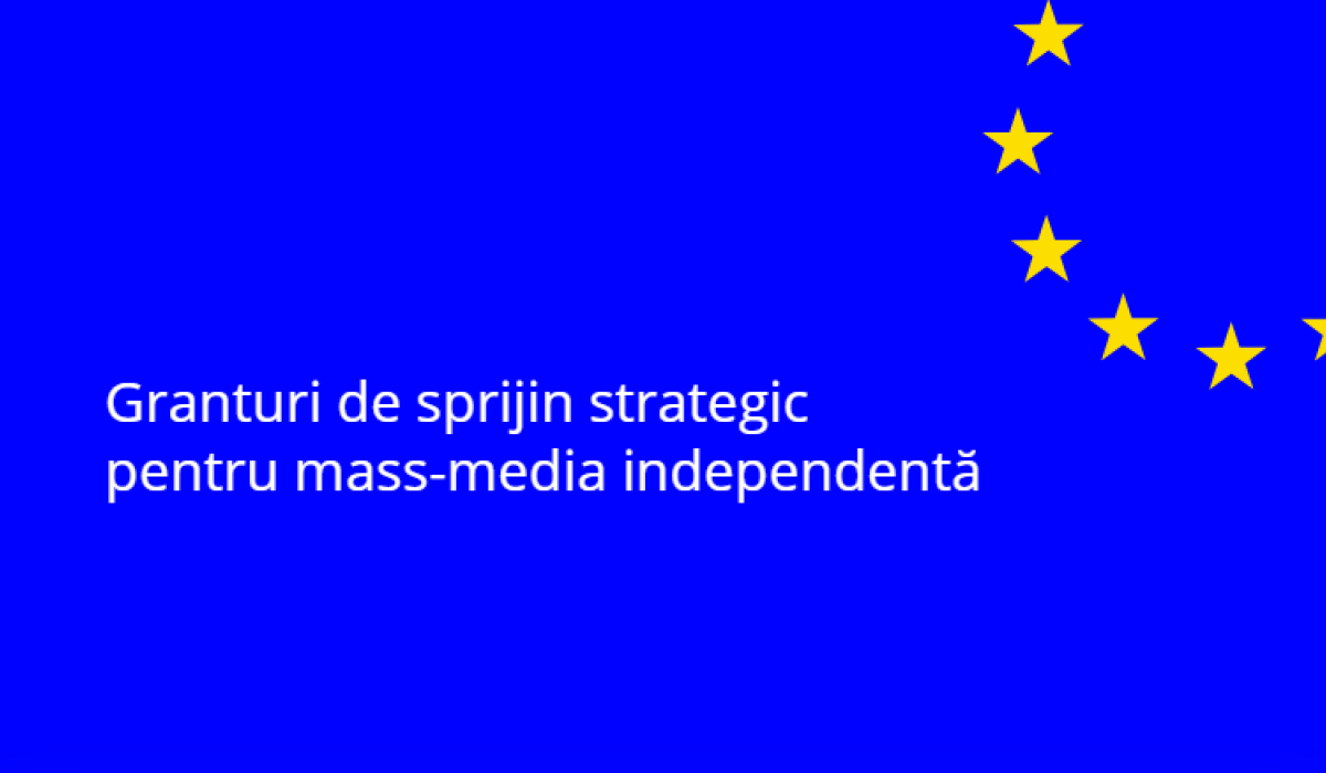 Proiectul „Susținem mass-media independentă și publicarea conținutului de calitate în Moldova (SMIR)” anunță apelul de granturi de sprijin strategic pentru sectorul media în vederea dezvoltării capacităților organizaționale.