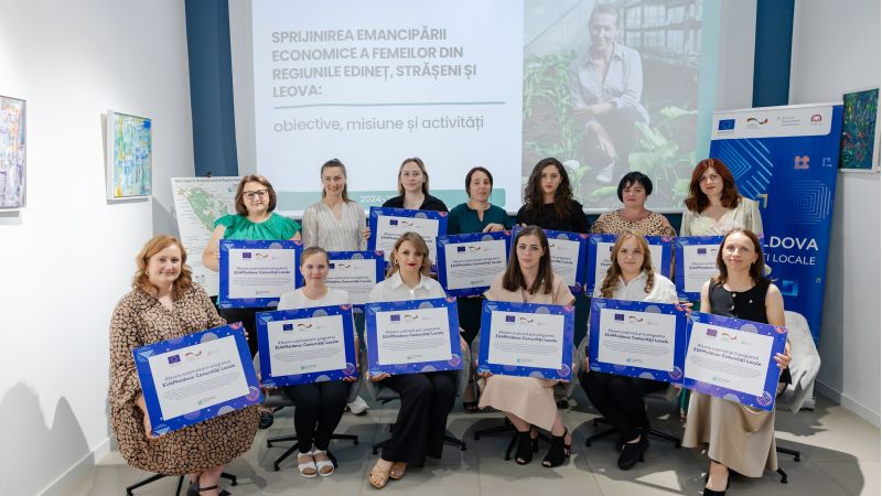 Pe 20 iunie, 13 antreprenoare din raioanele Edineț și Strășeni au primit certificatele de sprijin financiar în cadrul unei ceremonii organizate în cadrul programului EU4Moldova: Comunități Locale.