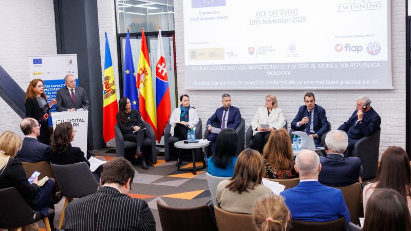 Pe data de 19 noiembrie, la Chișinău, Uniunea Europeană și Guvernul Republicii Moldova au lansat proiectul Twinning pentru consolidarea capacităților Inspectoratul de Stat al Muncii din Moldova (ISM).
