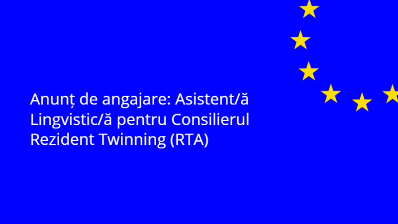 Proiectul Twinning finanțat de UE „Consolidarea capacităților instituționale ale Consiliului Concurenței pentru implementarea politicii în domeniul concurenței și ajutorului de stat, în conformitate cu bunele practici ale UE” (Referință Twinning MD 23 NDICI FI 01 24 (MD/40) angajează Asistent/ă Lingvistic/ă pentru Consilierul Rezident Twinning (RTA).