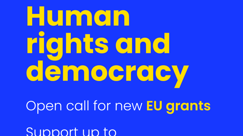 Up to 10,000,000 euros for financing projects on the subjects of human rights and democracy.