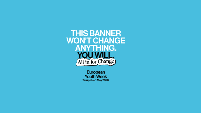 În acest an, Săptămâna Europeană a Tineretului va avea loc în perioada 24 aprilie-1 mai 2026.