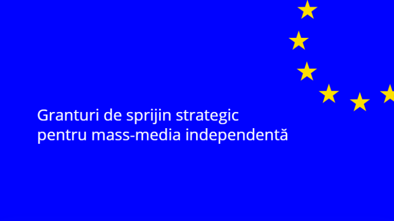 Proiectul „Susținem mass-media independentă și publicarea conținutului de calitate în Moldova (SMIR)” anunță apelul de granturi de sprijin strategic pentru sectorul media în vederea dezvoltării capacităților organizaționale.