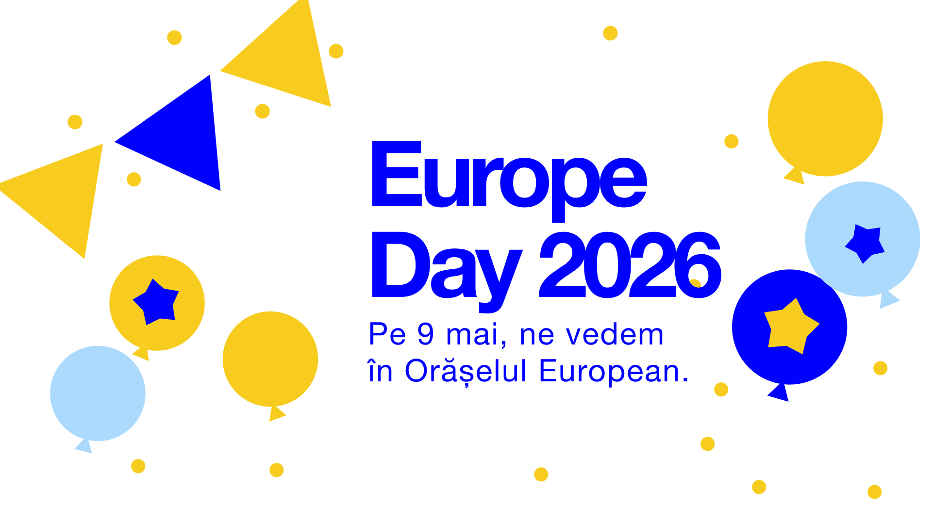 Hai să sărbătorim Ziua Europei împreună! Pe 9 mai 2026, transformăm Piața Marii Adunări Naționale (PMAN) într-un veritabil hub european. Echipa noastră, Europe Café, te așteaptă cu drag în cel mai interactiv cort.