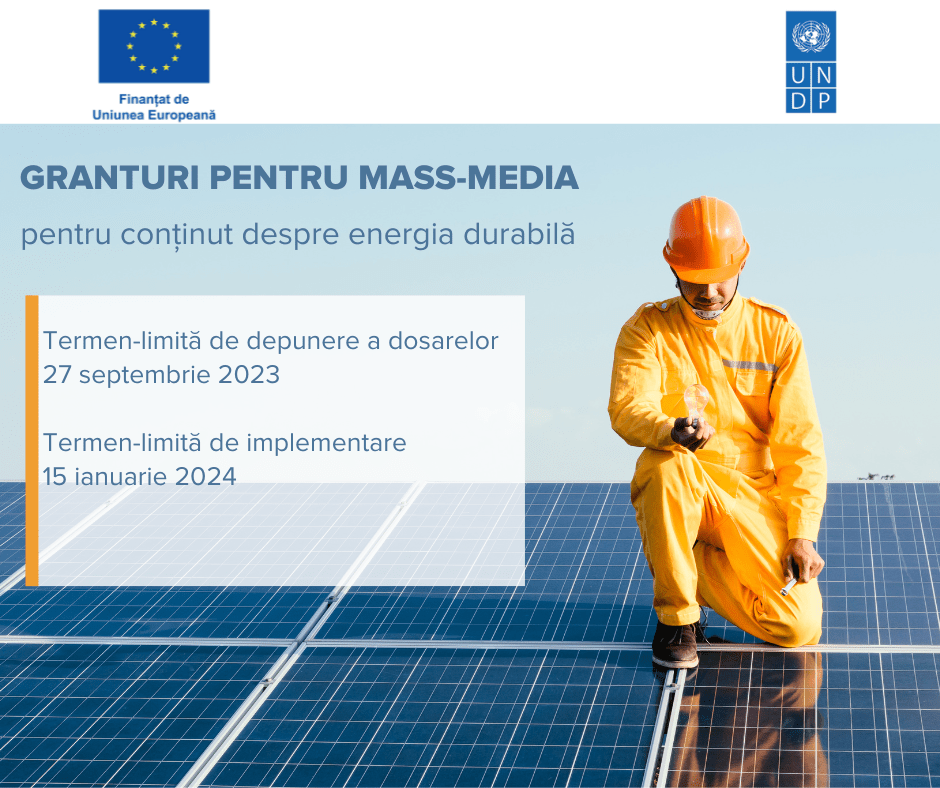 Uniunea Europeană și PNUD acordă granturi de 20 de mii de dolari pentru conținut jurnalistic în domeniul energiei