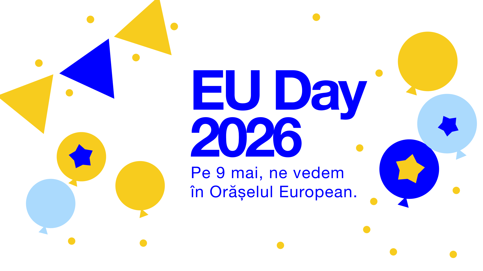 Hai să sărbătorim Ziua Europei împreună! Pe 9 mai 2026, transformăm Piața Marii Adunări Naționale (PMAN) într-un veritabil hub european. Echipa noastră, Europe Café, te așteaptă cu drag în cel mai interactiv cort.