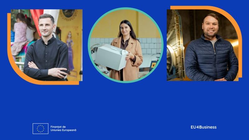 Uniunea Europeană, prin inițiativa EU4Business, susține dezvoltarea întreprinderilor mici și mijlocii (IMM) din Republica Moldova, oferind finanțare, asistență tehnică și sprijin pentru inovare. Uniunea Europeană, prin inițiativa EU4Business, susține dezvoltarea întreprinderilor mici și mijlocii (IMM) din Republica Moldova, oferind finanțare, asistență tehnică și sprijin pentru inovare.