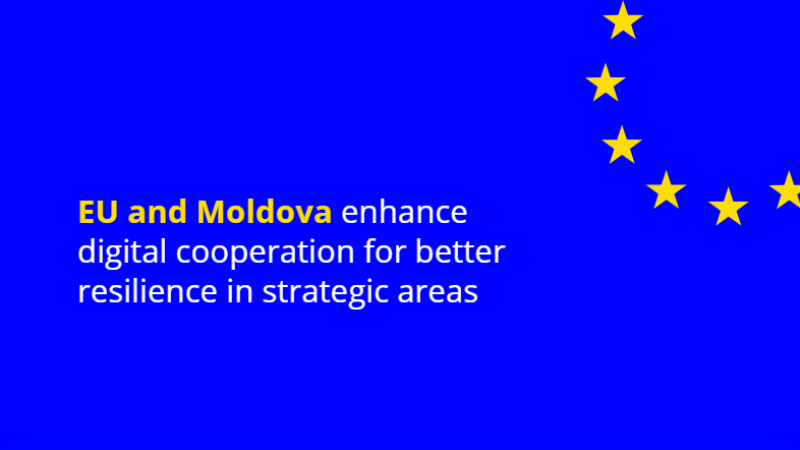 The European Commission welcomes the deepening of the digital cooperation between Moldova and the EU. This includes steps to enhance cybersecurity, tackle misinformation, and include Moldova in the EU roaming area.