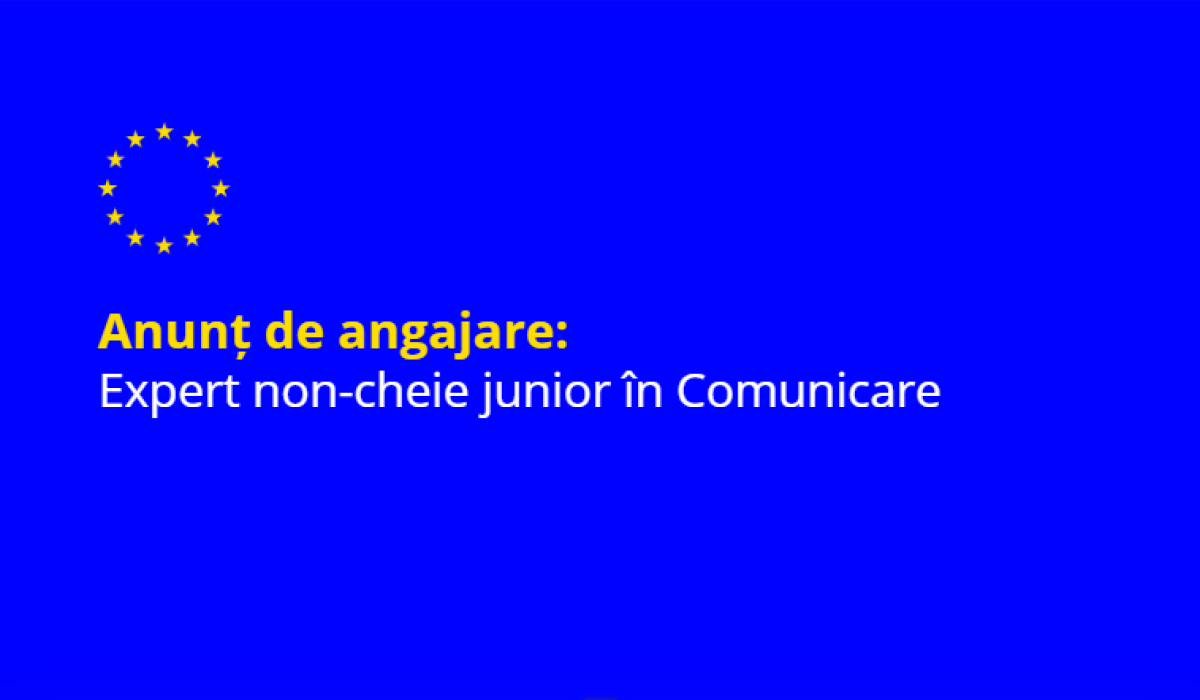 Proiectul finanțat de UE "Moldova este Europa - Sprijin pentru integrarea în UE" caută o persoană calificată pentru poziția de expert junior non-cheie în comunicare (part-time).