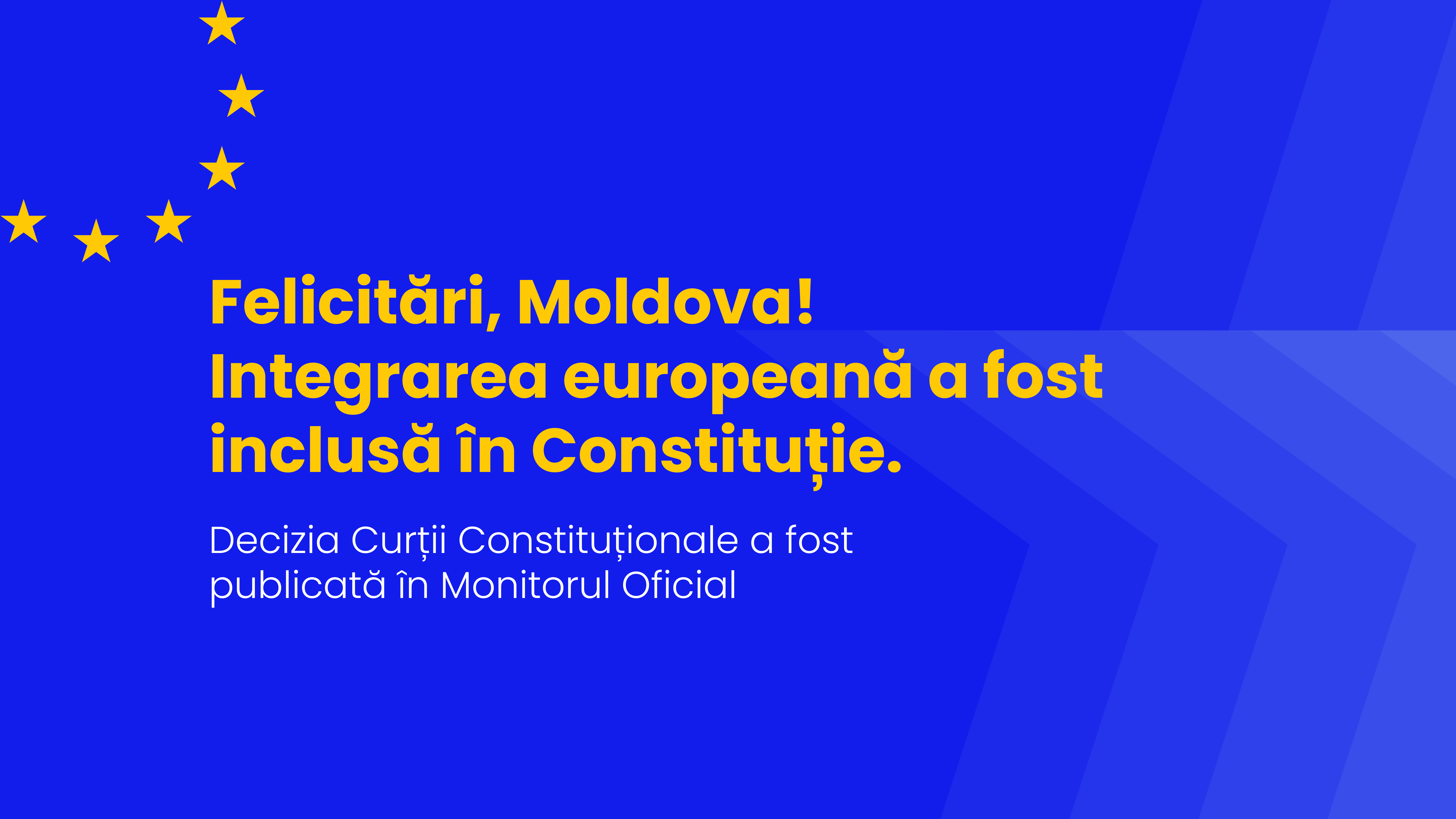 Integrarea europeană a fost inclusă în Constituția Republicii Moldova