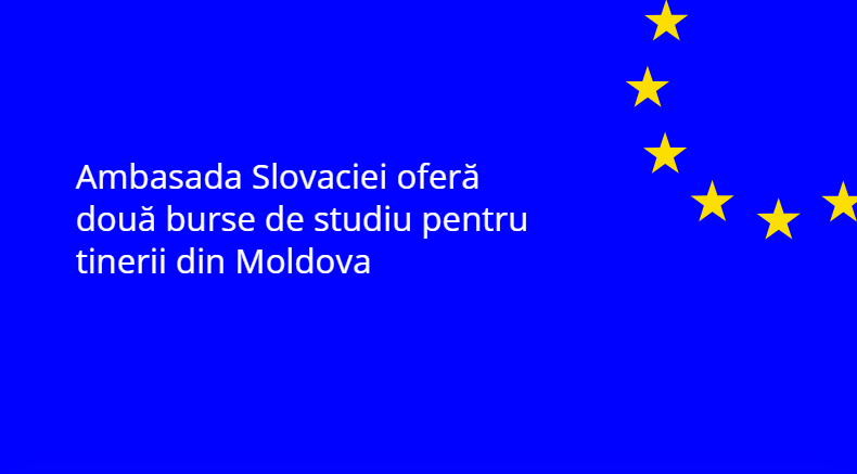 Ambasada Republicii Slovace în Moldova anunță două burse pentru studenții din Republica Moldova, valabile pentru anul universitar 2025/2026, finanțate de Guvernul Republicii Slovace. Bursele sunt disponibile pentru ciclurile de studii de Licență și Masterat.