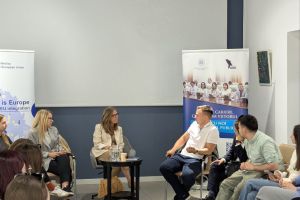 A new thematic information session for interns of the two parallel programmes, was held today at Europe Café, as part of the capacity-building activities of the EU-supported Internship Programme.
