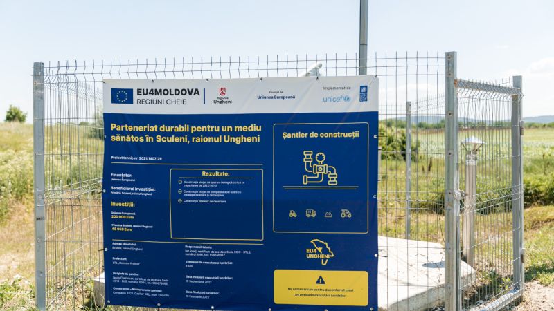 La Sculeni a fost construită o stație de epurare, cu sprijinul UE și PNUD Moldova