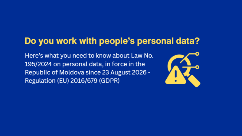 The purpose of the law is to protect the fundamental rights and freedoms of individuals with regard to the processing of personal data, particularly the right to privacy and the protection of private and family life. The law is part of Moldova’s strategy to align its legislation with EU law.